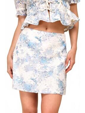 NWT Lulus Positively Beloved Ivory Floral Embroidered Mini Skirt XL